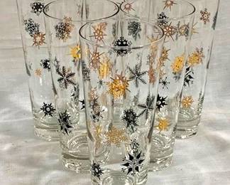 9378 - 6 Libbey Starburst Flakes Tumblers 7"