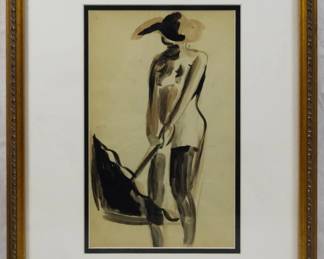 1548 - John Carroll Original Drawing of a Lady 18 x 14 unsigned, listed artist