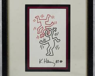 1546 - Keith Haring Signed Print 1987 15x12