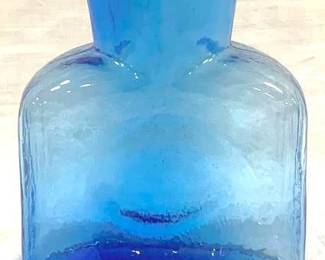 9539 - Blenko Blue Glass Pitcher - 9" Tall