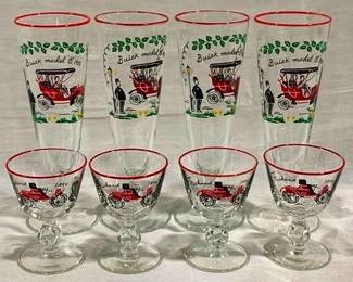 9359 - 8 Libbey Car Theme Bar Glasses 4" & 9"