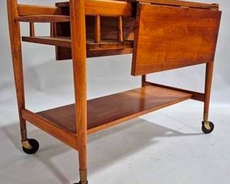 9257 - Danish Design Drop Side MCM Bar Cart 28 x 36 x 22