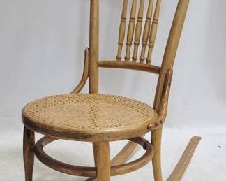 6014 - Bent Wood / Cane Seat Rocker 35 x 18 x 29