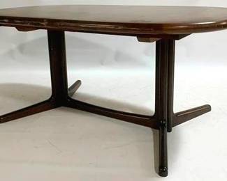 9288 - Danish Double Pedestal Dining Table 28 x 64 x 41, normal wear, top needs to be screwed on Matching Chairs - Lots 1513 or 1511