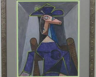 9078 - PORTRAIT DE FEMME GICLEE BY PABLO PICASSO 22 X 25.5