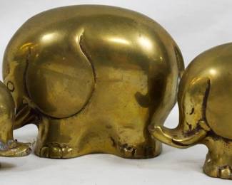 473 - 3 Miniature Brass Elephant Figures