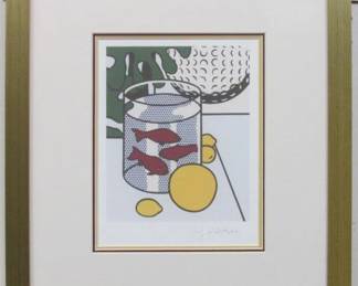 9083 - STILL LIFE W/ GOLDFISH 2 PRINT BY ROY LICHTENSTEIN - 14 X 16