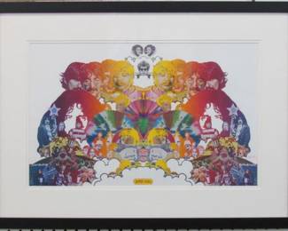 9042 - BEATLES AUDIO DNA GICLEE BY PETER MAX 23 X 17.5
