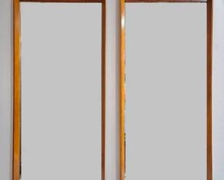 9264 - Matching Pair Mid-Century Tall Mirrors 60 x 23.5 x 3