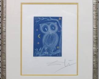 9052 - OWL PRINT BY SALVADOR DALI 17 X 19.5