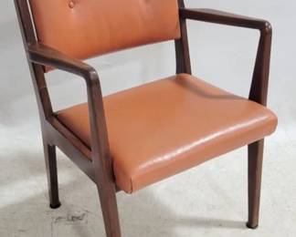 6007 - MCM Walnut Arm Chair, Original Orange 31 x 23 x 24