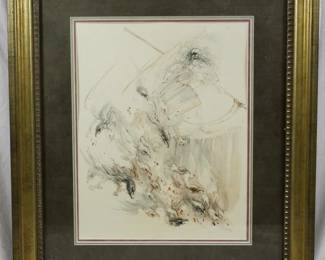 1510 - Fabrizio Clerici 1967 Book Plate Sketch From Orlando Furioso 25x22