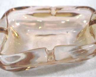 5061 - Vintage Art Glass Ashtray - 6" x 5"