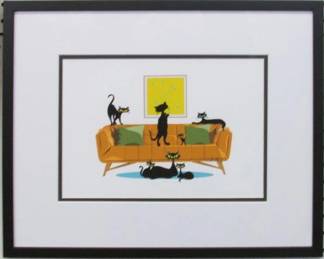 9054 - COUCH CATS 18.5 X 15