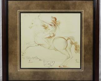 1563 - Salvador Dali Cavalier Print 20.5x21.5