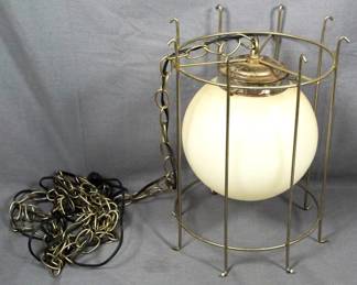 1181 - Mid-Century Hanging Light Fixture 25 x 20 You are buying a used as-is electric/electronic item. We do not guarantee all components are present, and if it is not expressly stated, it is untested.