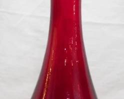 590 - Red Art Glass Decanter 21"