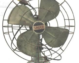 5054 - Vintage Singer Fan - 15" x 12" You are buying a used as-is electric/electronic item. We do not guarantee all components are present, and if it is not expressly stated, it is untested.