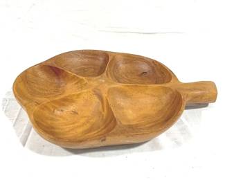 3504 - Wood Divided Dish - 15" x 12"