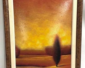 9687 - Vintage Mid-Century Framed Artwork - 32" x 43"
