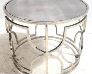 6041 - MCM Chrome & Smoked Glass Cocktail Table 16 x 20