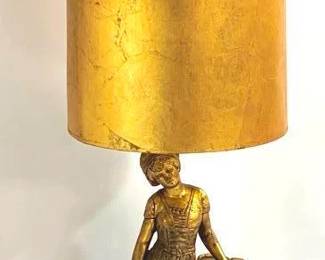 9638 - Vintage Figure Lamp - 44.5" Tall You are buying a used as-is electric/electronic item. We do not guarantee all components are present, and if it is not expressly stated, it is untested.