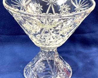 4040 - Anchor Hocking Star of David Punch Bowl & Stand 13" x 14"