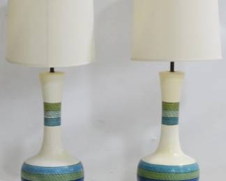 333 - Vintage Pair Mid-Century Lamps 38" You are buying a used as-is electric/electronic item. We do not guarantee all components are present, and if it is not expressly stated, it is untested.