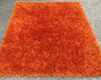 9759 - Orange Shag Rug - 84" x 60"