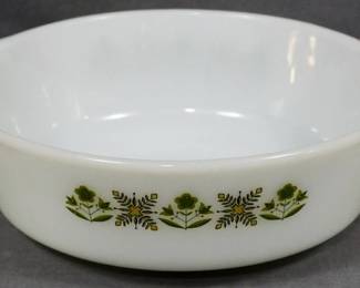 686 - Fire King Meadow Green Baking Dish 3x10x9