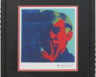 9075 - SELF PORTRAIT PRINT BY ANDY WARHOL 18.5 X 19.75