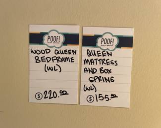 Wood Queen Bedframe, Queen Mattress and Box Spring