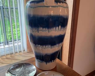 Blue and White Dripped Glazed Vase