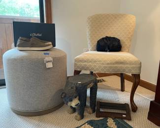 Upholstered Swivel Ottoman