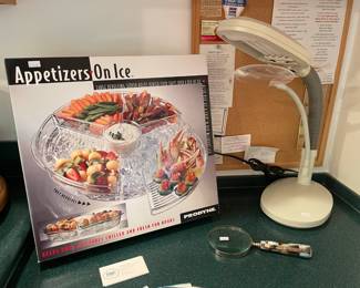 Appetizers on Ice Tray, Magnifying Glass
