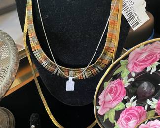 14k Thick Chain Necklace (BL), Tri-Color Necklace