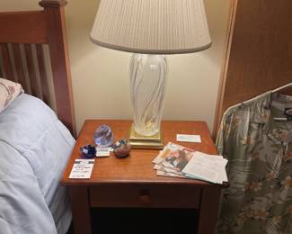 Wood Nightstand with Open Cubby