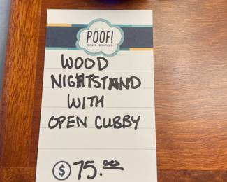 Wood Nightstand with Open Cubby