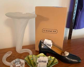 Iridescent Shell Trinket Dish, Coach Megan Navy Heels