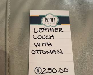 Leather Couch with Ottoman