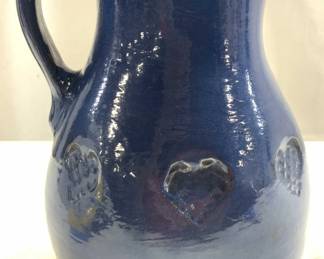 FOLTZ Signed Ceramic Pitcher Blue