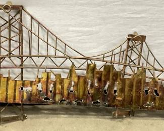 Vntg Curtis Jere Style Metal Bridge Sculpt HK 2ft