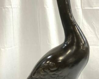 Vintage Bronze Goose Sculpture 23in H