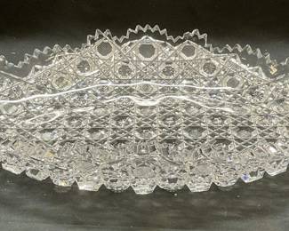 90: Vintage Hand Cut Crystal Bowl Candy Dish
