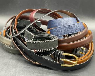 Group Lot Leather & Leatherette Belts, Coach +