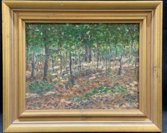 Impressionist Style Forest Landscape Oil Painting