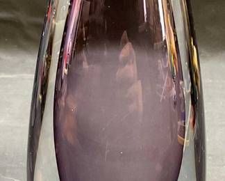 152: MCM Amethyst Sommerso Art Glass Teardrop Vase
