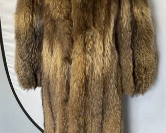 132: Christie Brothers Brown Raccoon Fur Coat