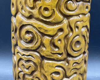 HAEGER USA 4079 Peasant Yellow/Brown Pottery Vase