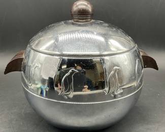 Vintage West Bend Chrome Penguin Ice Bucker, Lid